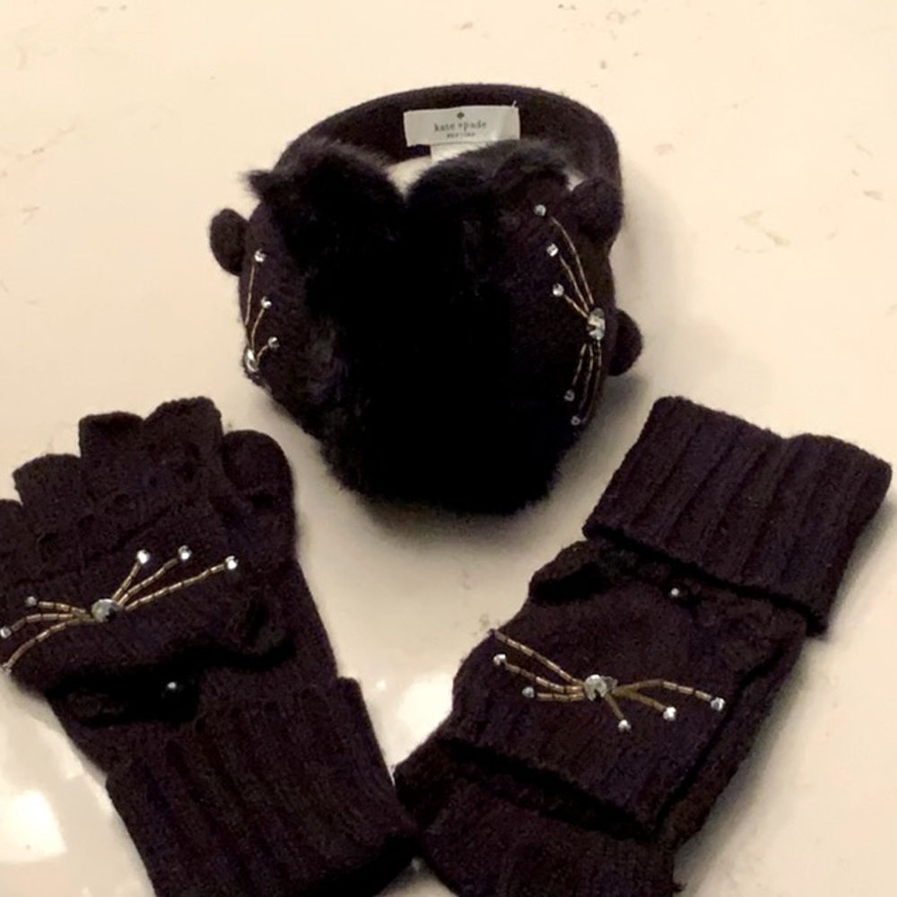 Kate Spade Cat Ear Muffs & Convertible Mittens